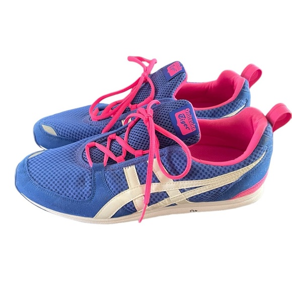 Onitsuka Tiger Ult-Racer by Asics Blue and Pink Woman’s Size 11 - Picture 3 of 9